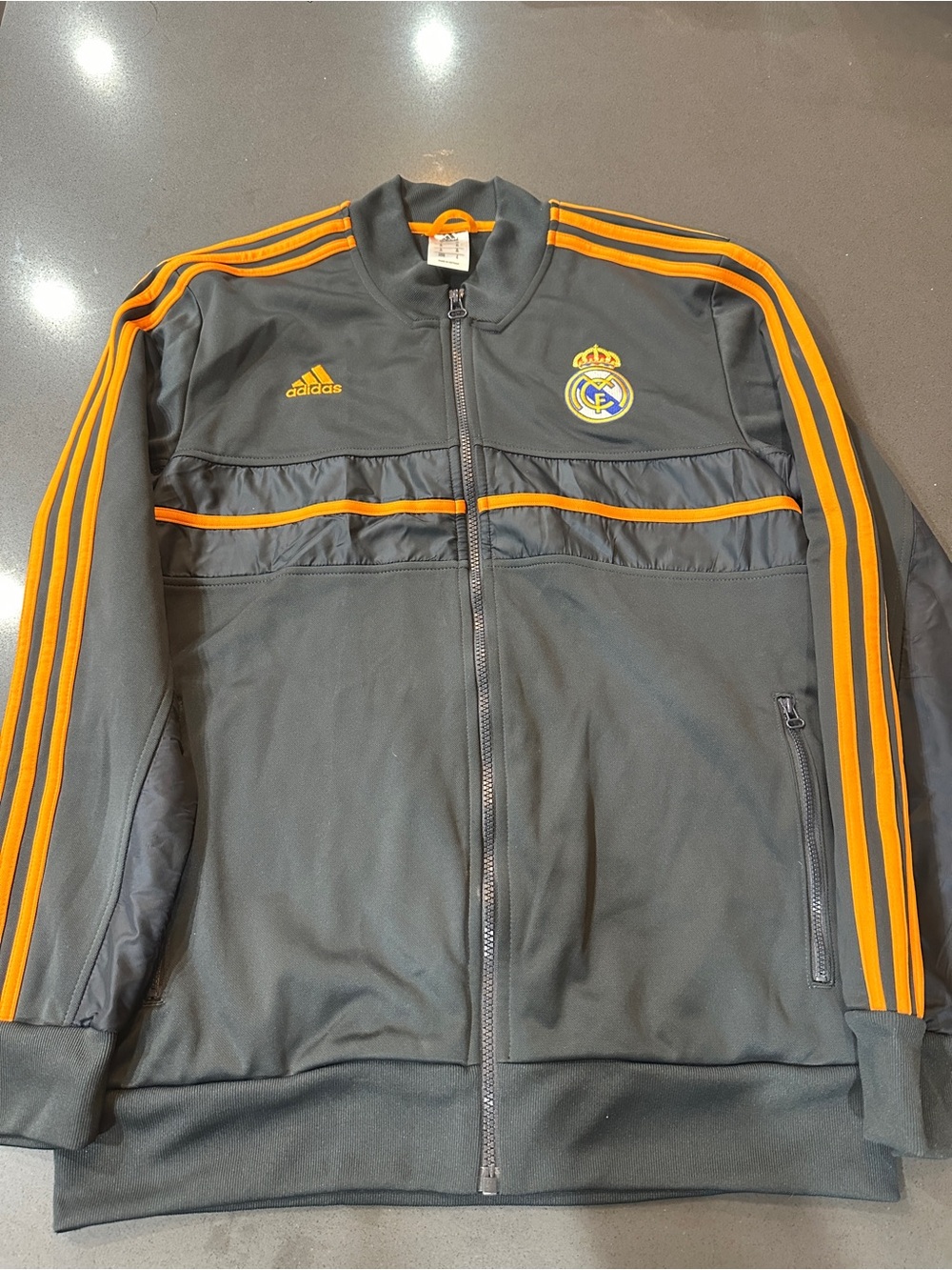 Real Madrid Full Zip Football Mid Weight Track Jacket Adidas Soccer Size Medium